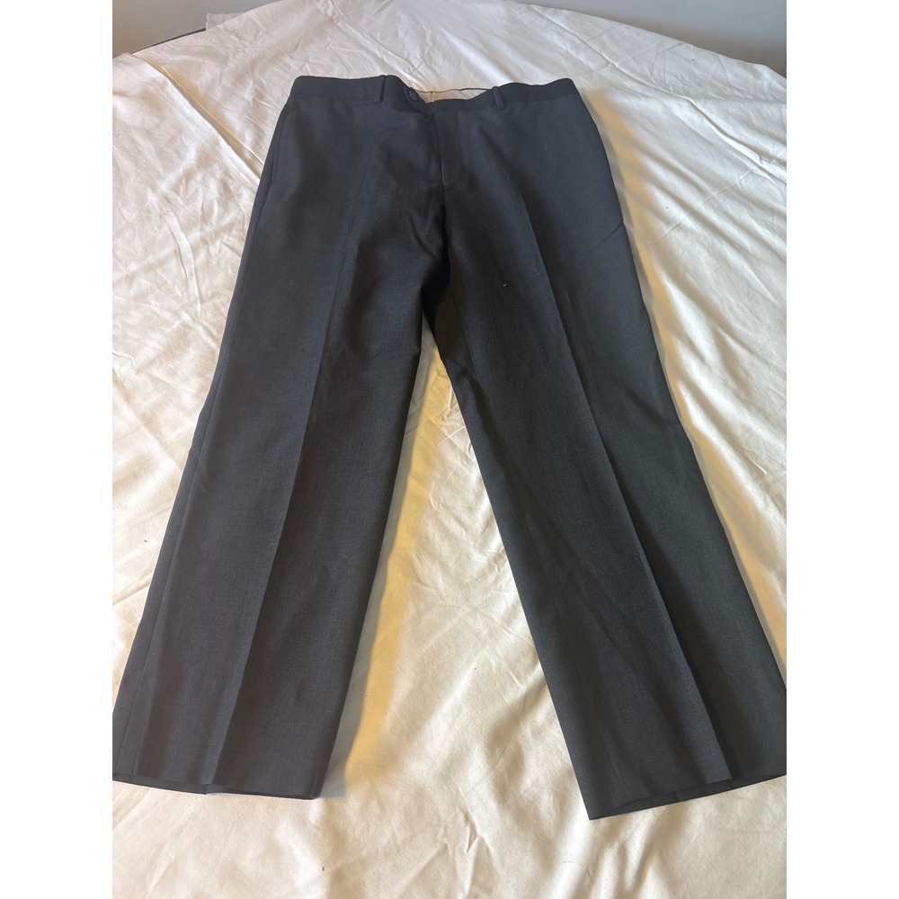 Unbranded Dress Pants Mens 42x29 Gray Flat Front Professional Trousers